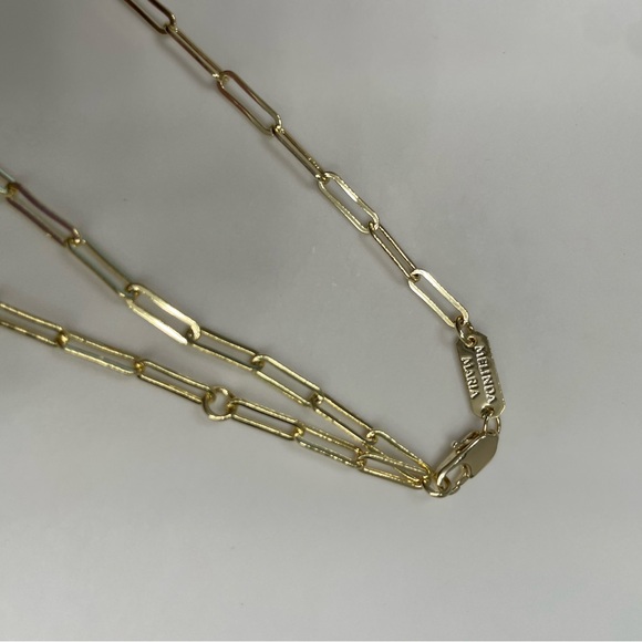 NWT Melinda Maria Gold “Not Your Basic Graduated Ombré Samantha Tennis Necklace” - Picture 3 of 8